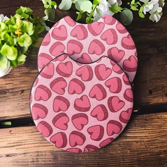 Pink Hearts Car Coaster 2 Pack | Car Accessories - Picture 4 of 10